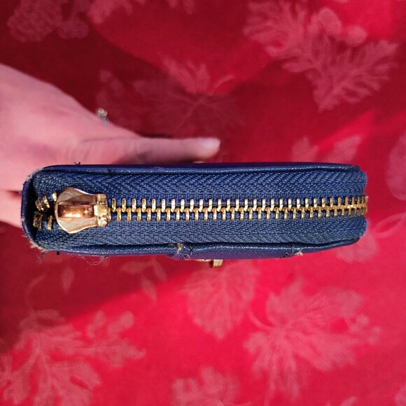 Anne Klein Blue Zip Around Long Wallet, Used - Picture 8 of 15